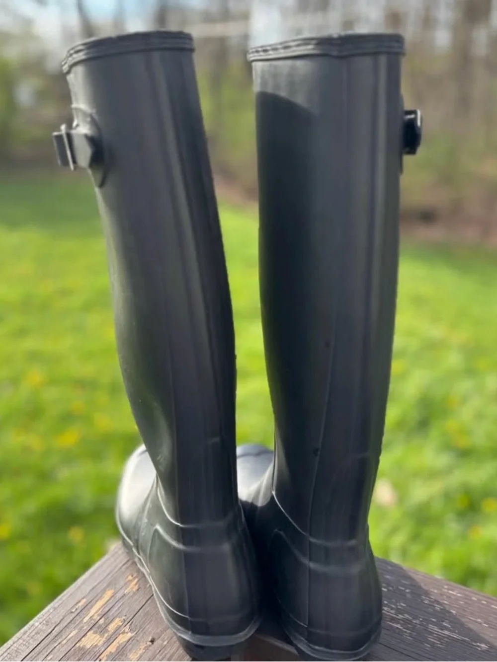 Hunter Black Logo Rain Boot Inner Label Detail